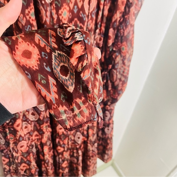 NEW Ulla Johnson Alessandra Dress Garnet Silk Southwestern Bohemian Wedding - Picture 3 of 12